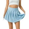 imagePleated Tennis Skater Skirts for Women with Inner Shorts Pockets Sports Mini Skirt Flowy Golf Athletic Workout SkortLight Grey