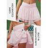 imageTennis Skirts for Women Crossover High Waisted Lightweight Pleated Ruffle Mini Workout Skorts with PocketsPink