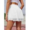 imageTennis Skirts for Women Crossover High Waisted Lightweight Pleated Ruffle Mini Workout Skorts with PocketsWhite