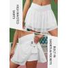imageTennis Skirts for Women Crossover High Waisted Lightweight Pleated Ruffle Mini Workout Skorts with PocketsWhite