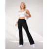 imageWomens High Waist Flared Yoga Pants Casual Bootcut Workout Leggings Tummy ControlBlack