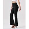 imageWomens High Waist Flared Yoga Pants Casual Bootcut Workout Leggings Tummy ControlBlack
