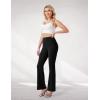 imageWomens High Waist Flared Yoga Pants Casual Bootcut Workout Leggings Tummy ControlBlack