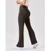 imageWomens High Waist Flared Yoga Pants Casual Bootcut Workout Leggings Tummy ControlBrown