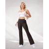 imageWomens High Waist Flared Yoga Pants Casual Bootcut Workout Leggings Tummy ControlBrown