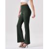 imageWomens High Waist Flared Yoga Pants Casual Bootcut Workout Leggings Tummy ControlDark Green