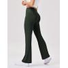 imageWomens High Waist Flared Yoga Pants Casual Bootcut Workout Leggings Tummy ControlDark Green