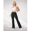 imageWomens High Waist Flared Yoga Pants Casual Bootcut Workout Leggings Tummy ControlDark Green