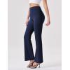 imageWomens High Waist Flared Yoga Pants Casual Bootcut Workout Leggings Tummy ControlNavy