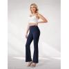 imageWomens High Waist Flared Yoga Pants Casual Bootcut Workout Leggings Tummy ControlNavy