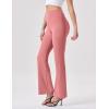 imageWomens High Waist Flared Yoga Pants Casual Bootcut Workout Leggings Tummy ControlPink