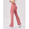 imageWomens High Waist Flared Yoga Pants Casual Bootcut Workout Leggings Tummy ControlPink