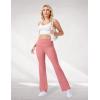 imageWomens High Waist Flared Yoga Pants Casual Bootcut Workout Leggings Tummy ControlPink