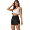 imageWomens Running Shorts 2 in 1 High Waisted Workout Shorts with Liner Shorts PocketBlack