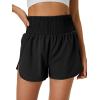 imageWomens Running Shorts 2 in 1 High Waisted Workout Shorts with Liner Shorts PocketBlack