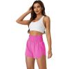 imageWomens Running Shorts 2 in 1 High Waisted Workout Shorts with Liner Shorts PocketPink