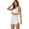 imageWomens Running Shorts 2 in 1 High Waisted Workout Shorts with Liner Shorts PocketWhite