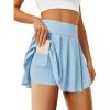 imagePleated Tennis Skater Skirts for Women with Inner Shorts Pockets Sports Mini Skirt Flowy Golf Athletic Workout SkortLight Grey