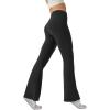 imageWomens High Waist Flared Yoga Pants Casual Bootcut Workout Leggings Tummy ControlBlack