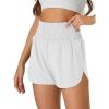 imageWomens Running Shorts 2 in 1 High Waisted Workout Shorts with Liner Shorts PocketWhite