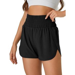 imageWomens Running Shorts 2 in 1 High Waisted Workout Shorts with Liner Shorts PocketBlack