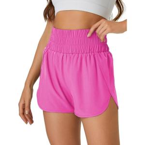 imageWomens Running Shorts 2 in 1 High Waisted Workout Shorts with Liner Shorts PocketPink