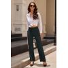 imageWomens High Waist Bootcut Dress Work Pants Zipup Flap Pockets Casual Business Trousers Stretchy Office SlacksBlack