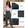 imageWomens High Waist Bootcut Dress Work Pants Zipup Flap Pockets Casual Business Trousers Stretchy Office SlacksDark Grey