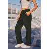 imageWomens Athletic Hiking Pants Lightweight Quick Dry Water Resistant Elastic Waist Cargo Pants with Zipper PocketsArmy Green