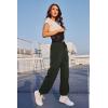 imageWomens Athletic Hiking Pants Lightweight Quick Dry Water Resistant Elastic Waist Cargo Pants with Zipper PocketsArmy Green