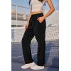 imageWomens Athletic Hiking Pants Lightweight Quick Dry Water Resistant Elastic Waist Cargo Pants with Zipper PocketsBlack
