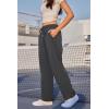imageWomens Athletic Hiking Pants Lightweight Quick Dry Water Resistant Elastic Waist Cargo Pants with Zipper PocketsGrey