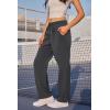 imageWomens Athletic Hiking Pants Lightweight Quick Dry Water Resistant Elastic Waist Cargo Pants with Zipper PocketsGrey
