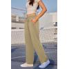 imageWomens Athletic Hiking Pants Lightweight Quick Dry Water Resistant Elastic Waist Cargo Pants with Zipper PocketsKhaki