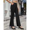 imageWomens High Waist Dress Work Pants Stretchy Straight Leg Casual Pants Business Office TrousersBlack