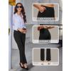 imageWomens High Waist Dress Work Pants Stretchy Straight Leg Casual Pants Business Office TrousersBlack