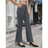 imageWomens High Waist Dress Work Pants Stretchy Straight Leg Casual Pants Business Office TrousersDark Grey