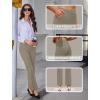 imageWomens High Waist Dress Work Pants Stretchy Straight Leg Casual Pants Business Office TrousersLight Coffee
