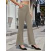 imageWomens High Waist Dress Work Pants Stretchy Straight Leg Casual Pants Business Office TrousersLight Coffee