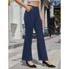 imageWomens High Waist Dress Work Pants Stretchy Straight Leg Casual Pants Business Office TrousersNavy Blue