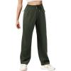 imageWomens Athletic Hiking Pants Lightweight Quick Dry Water Resistant Elastic Waist Cargo Pants with Zipper PocketsArmy Green