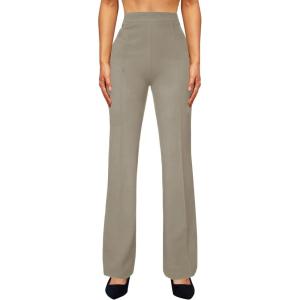 imageWomens High Waist Dress Work Pants Stretchy Straight Leg Casual Pants Business Office TrousersLight Coffee
