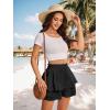 imageShorts for Women Ruffled Tiered Pleated Mini Skirts Boho High Waist Flowy Comfy Tennis Golf SkortsBlack