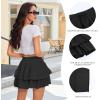 imageShorts for Women Ruffled Tiered Pleated Mini Skirts Boho High Waist Flowy Comfy Tennis Golf SkortsBlack