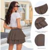 imageShorts for Women Ruffled Tiered Pleated Mini Skirts Boho High Waist Flowy Comfy Tennis Golf SkortsBrown