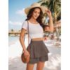 imageShorts for Women Ruffled Tiered Pleated Mini Skirts Boho High Waist Flowy Comfy Tennis Golf SkortsBrown