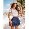 imageShorts for Women Ruffled Tiered Pleated Mini Skirts Boho High Waist Flowy Comfy Tennis Golf SkortsDark Blue