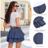 imageShorts for Women Ruffled Tiered Pleated Mini Skirts Boho High Waist Flowy Comfy Tennis Golf SkortsDark Blue