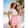 imageShorts for Women Ruffled Tiered Pleated Mini Skirts Boho High Waist Flowy Comfy Tennis Golf SkortsPink