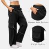 imageCargo Pants for Women Baggy Lightweight High Waisted Hiking Pants for Travel CasualBlack